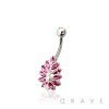 316L SURGICAL STEEL MULTI CZ FLOWER NON DANGLE BELLY BUTTON NAVEL RING 